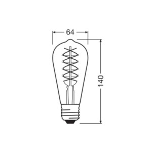 OSRAM LED Vintage 1906 Edison, grijs, E27, 7,8 W, 818, dimbaar.