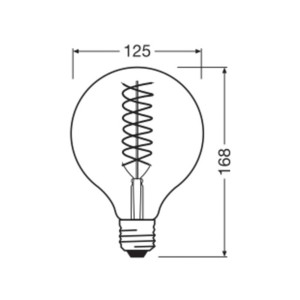 OSRAM LED Vintage 1906, G125, E27, 8,4 W, goud, 824, dimbaar.