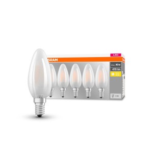 OSRAM LED kaarslamp E14 4W 2.700K 470lm per 5