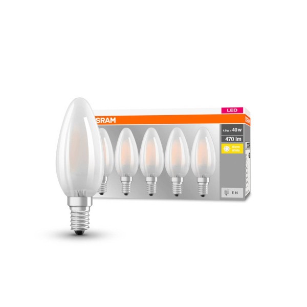 Osram led kaarslamp e14 4w 2. 700k 470lm per 5