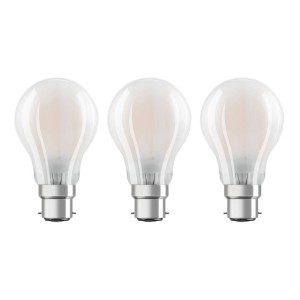 OSRAM LED lamp B22d Classic 827 6,5W 3/pak mat