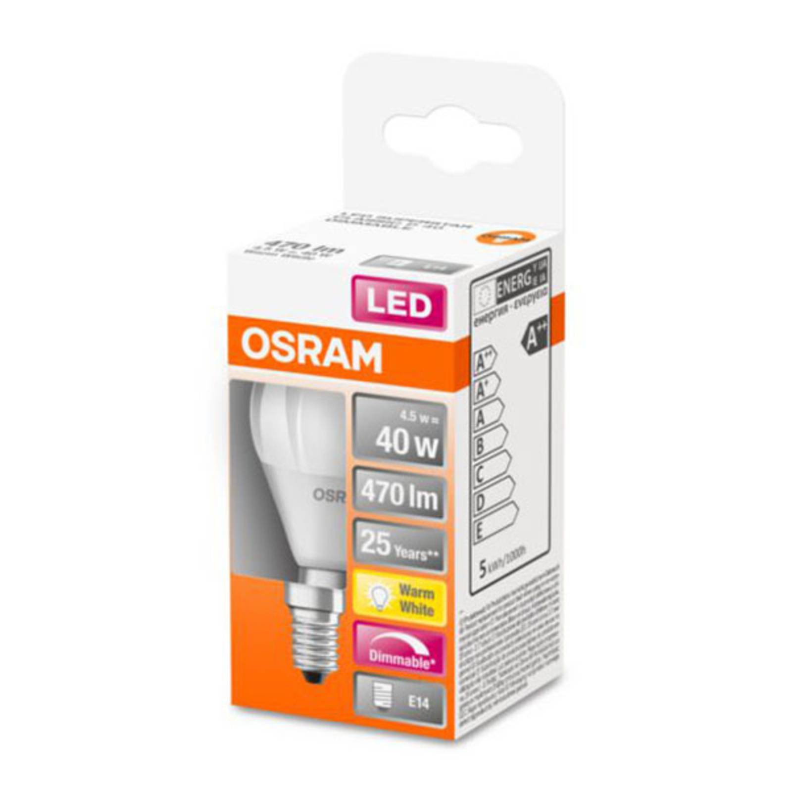 Osram led lamp e14 4,5w 827 superstar mat dimb.