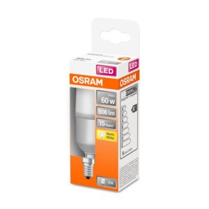 OSRAM LED lamp E14 Classic Stick mat 2.700K 8W