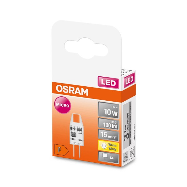 Osram pin micro led stiftlamp g4 1w 100lm 2. 700k