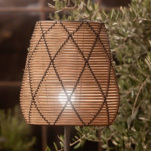 PR Home terraslamp Agnar Lollo, grijs, rotanlook, 71 cm