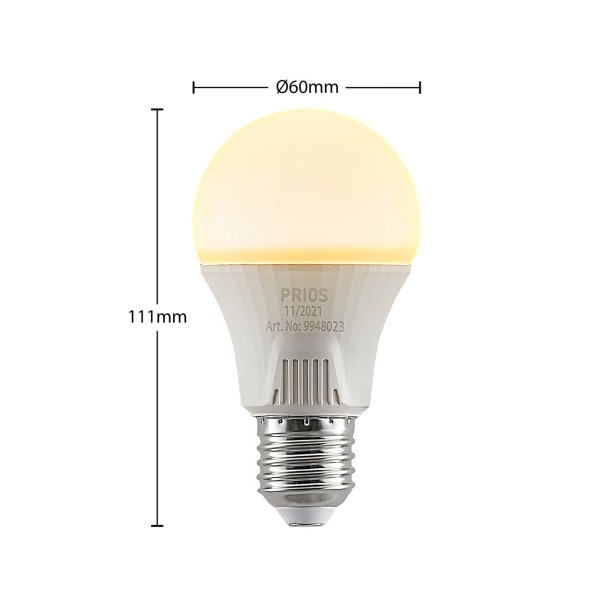 Prios led lamp e27 a60 11w wit 2. 700k 10 per set