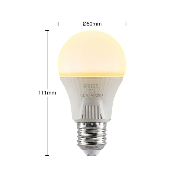 Prios led lamp e27 a60 11w wit 2. 700k 3 per set