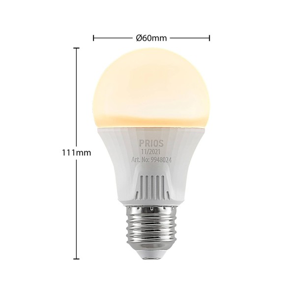 Prios led lamp e27 a60 11w wit 3 per set