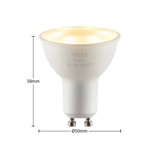 PRIOS LED reflector GU10 5W 3.000K 120°