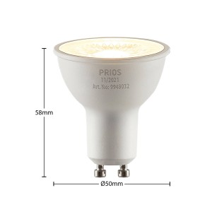 PRIOS LED reflector GU10 5W 3.000K 60° 10 per set