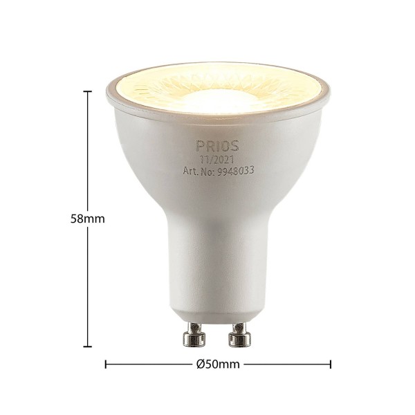 Prios led reflector gu10 8w 2. 700k 60°