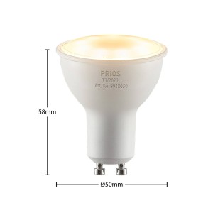 PRIOS LED reflector GU10 8W 3.000K 120°