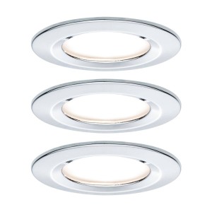 Paulmann 3-set spot Nova rond, IP44, dimb., chroom