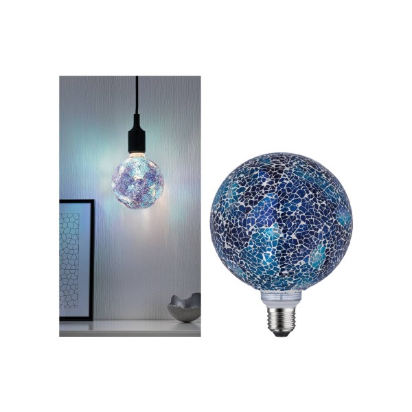 Paulmann e27 led globe 5w miracle mosaic blauw