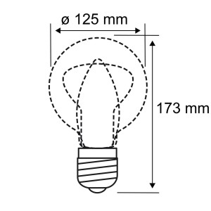 Paulmann LED glazen lamp E27 9W G125 Fil 2.700K opaal dimbaar