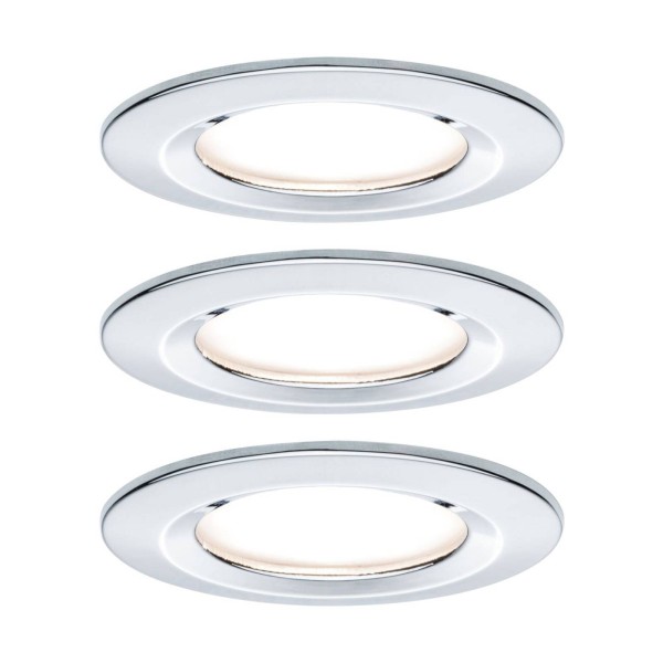 Paulmann led inbouwspot nova coin 3 chroom rond dimbaar