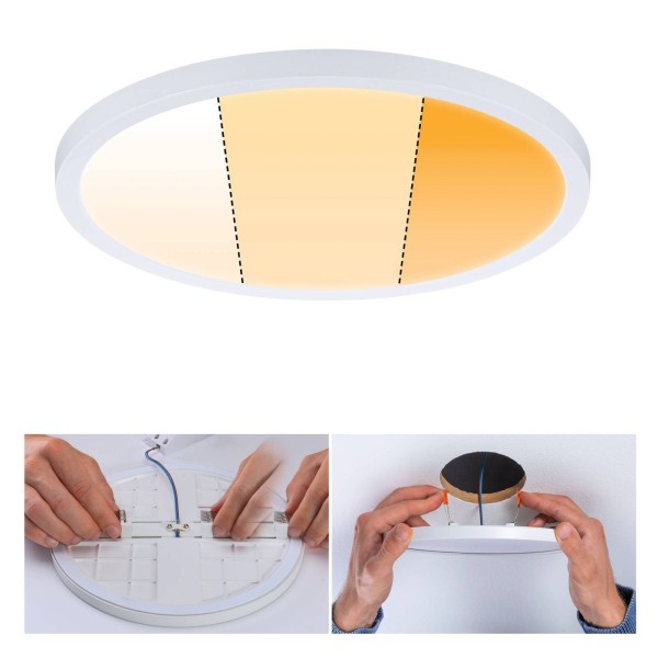 Paulmann led paneel aero dimtowarm rond wit 23cm 2