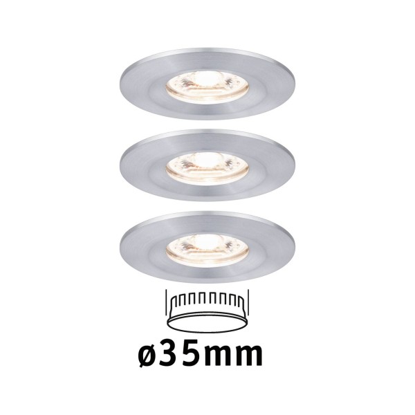 Paulmann nova mini inbouwspot set per 3 ip44 alu