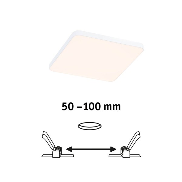 Paulmann veluna edge led inbouw ip44 3000k 12x12cm 2