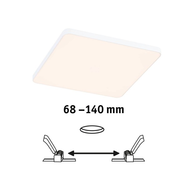 Paulmann Veluna Edge LED inbouw IP44 3000K 16x16cm 2