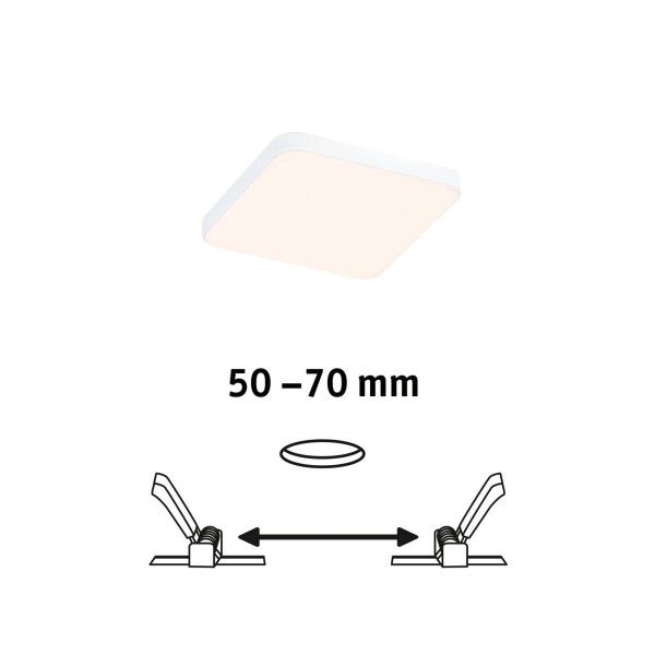 Paulmann veluna edge led inbouw ip44 3000k 9x9cm 2