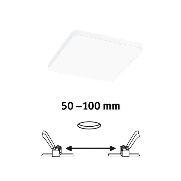 Paulmann veluna edge led inbouw ip44 4000k 12x12cm 2