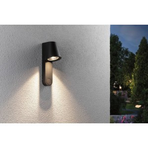 Paulmann buitenwandlamp Caissa, aluminium, sensor