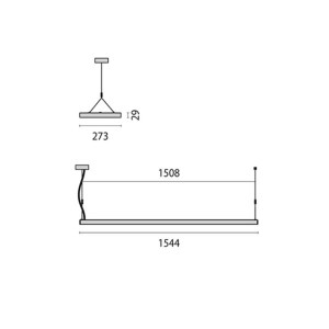 Performance in Lighting SL629PL direct/indirect, DALI, 154cm grijs 4.000K