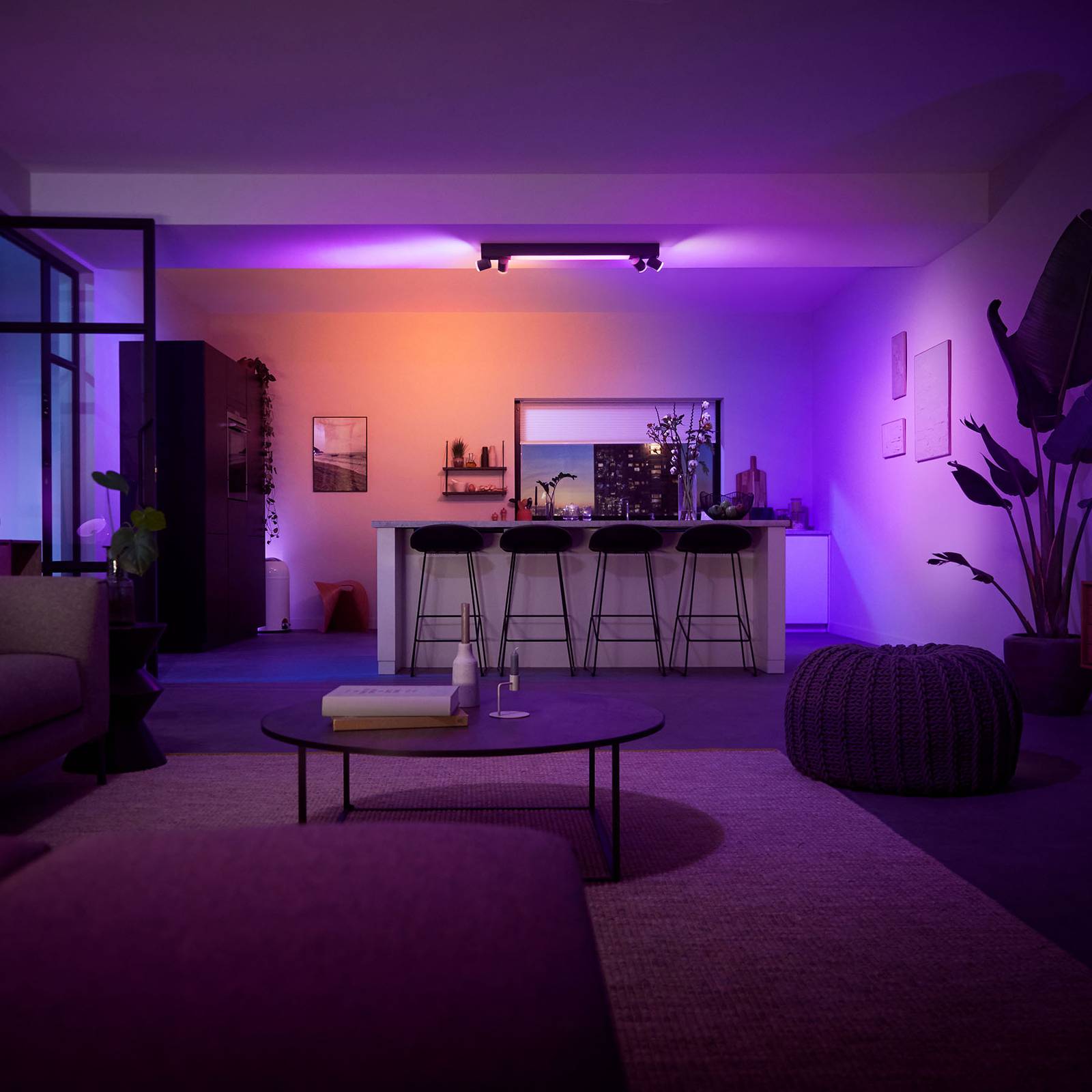 Philips hue centris plafondspot 4-lamps zwart