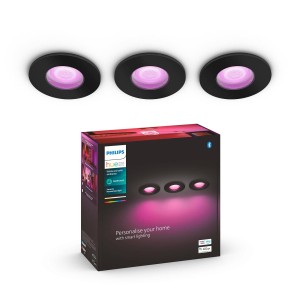 Philips Hue Xamento Spot White&Color, per 3, zwart