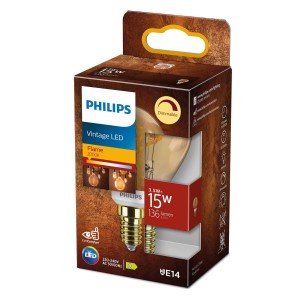 Philips LED Classic E14 P45 2,6W 1.800K goud dim