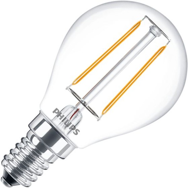 Philips kogellamp led filament helder 2w (vervangt 25w) kleine fitting e14u kunt de philips kogellamp led filament helder 2w (vervangt 25w) kleine fitting e14 perfect gebruiken om de ideale sfeer te creëren bij u thuis! De ledfilament met een kleine fitting e14 is daarbij ook nog erg energiezuinig. Zo geeft de ledfilament van philips het licht van de reguliere versie van 25w (250 lumen)