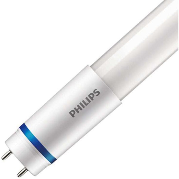 De philips master ledtube integreert een led-lichtbron in de vorm van een traditionele lineaire fluorescentielamp die geschikt is voor armaturen met electromagnetische voorschakelapparatuur. Zijn unieke ontwerp creëert een perfect uniforme visuele verschijning die niet te onderscheiden is van een traditionele fluorescentielamp. De master ledtube is de ideale oplossing voor klanten die hogere verlichtingseisen stellen en de waarde over de levensduur willen maximaliseren (en dus de langste levensduur nodig hebben). De lampen bieden uitgebreide energiebesparingen en verlagen de totale eigendomskosten. De effectieve lichtopbrengst is afhankelijk van het gehele lichtsysteem; o. A. Het gebruikte armatuur.