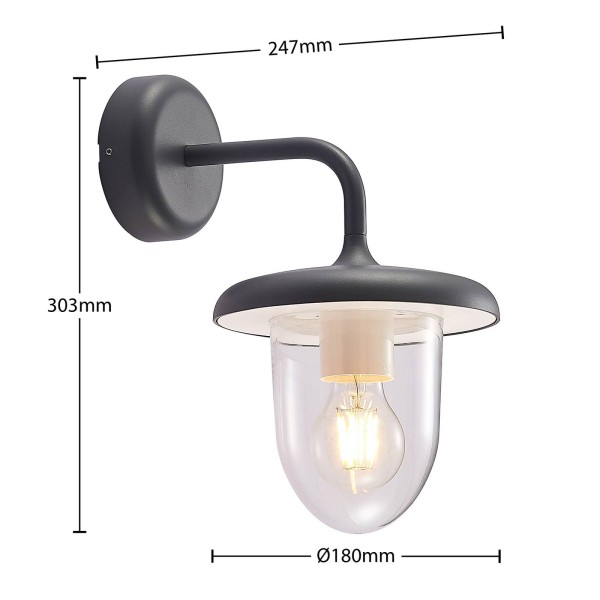 Prios larkumi buitenwandlamp met e27 fitting 2