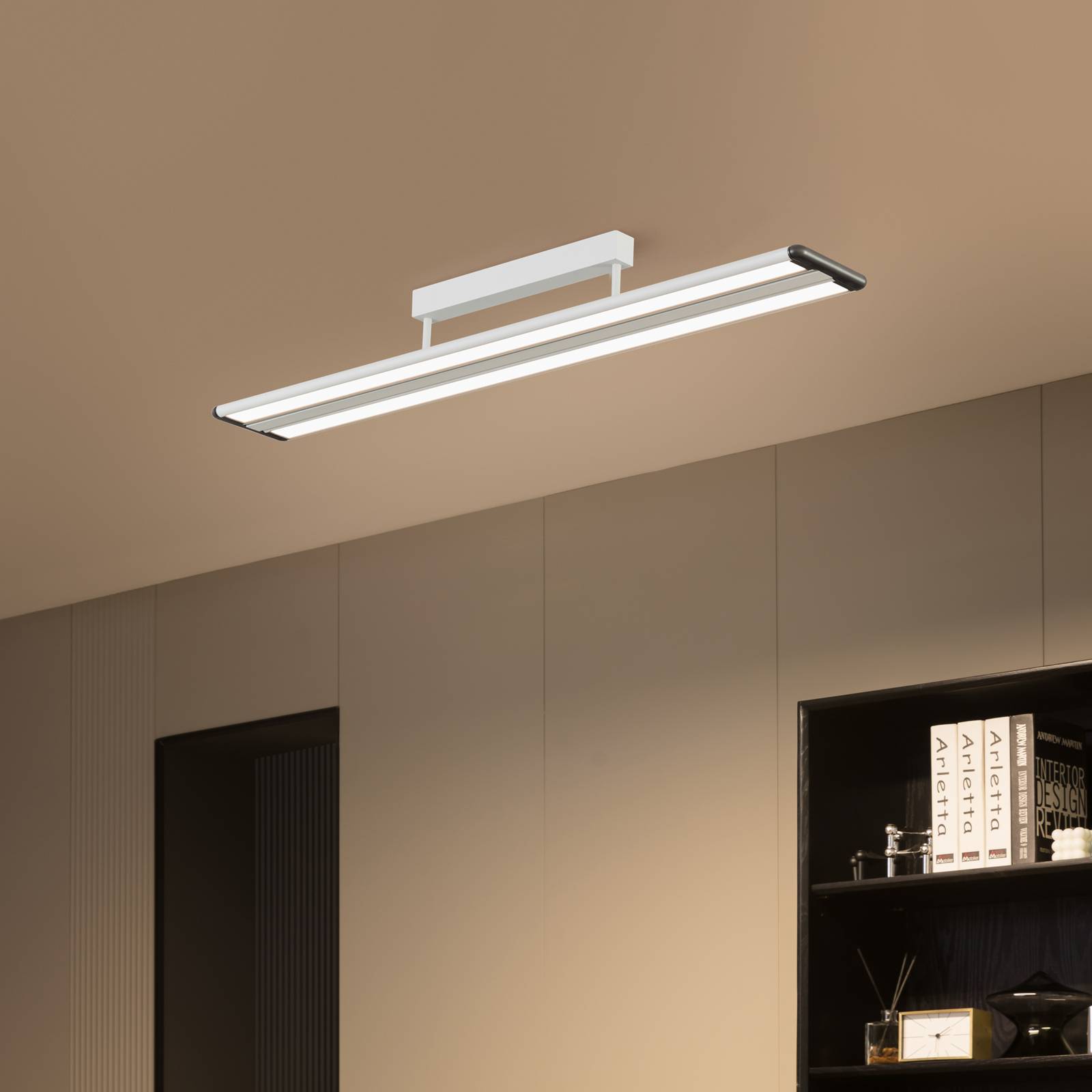 Prios yuela led plafondlamp, dali, 120 cm, wit