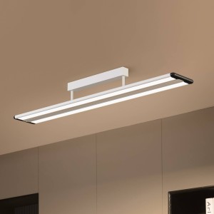 Prios Yuela LED plafondlamp, Dali, 120 cm, zilver