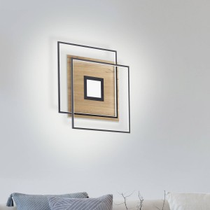 Q-Smart-Home Paul Neuhaus Q-AMIRA LED plafondlamp, houtdecor