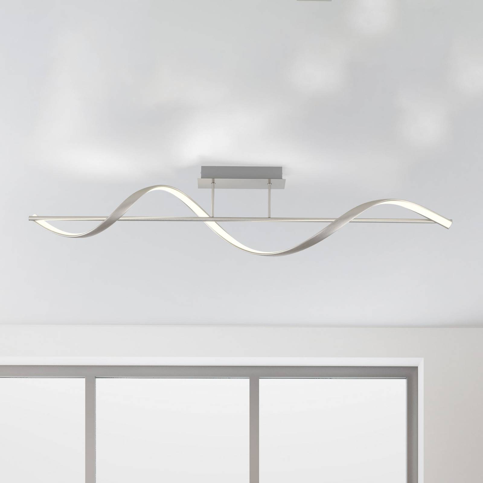 Q-smart-home paul neuhaus q-swing led plafondlamp, staal