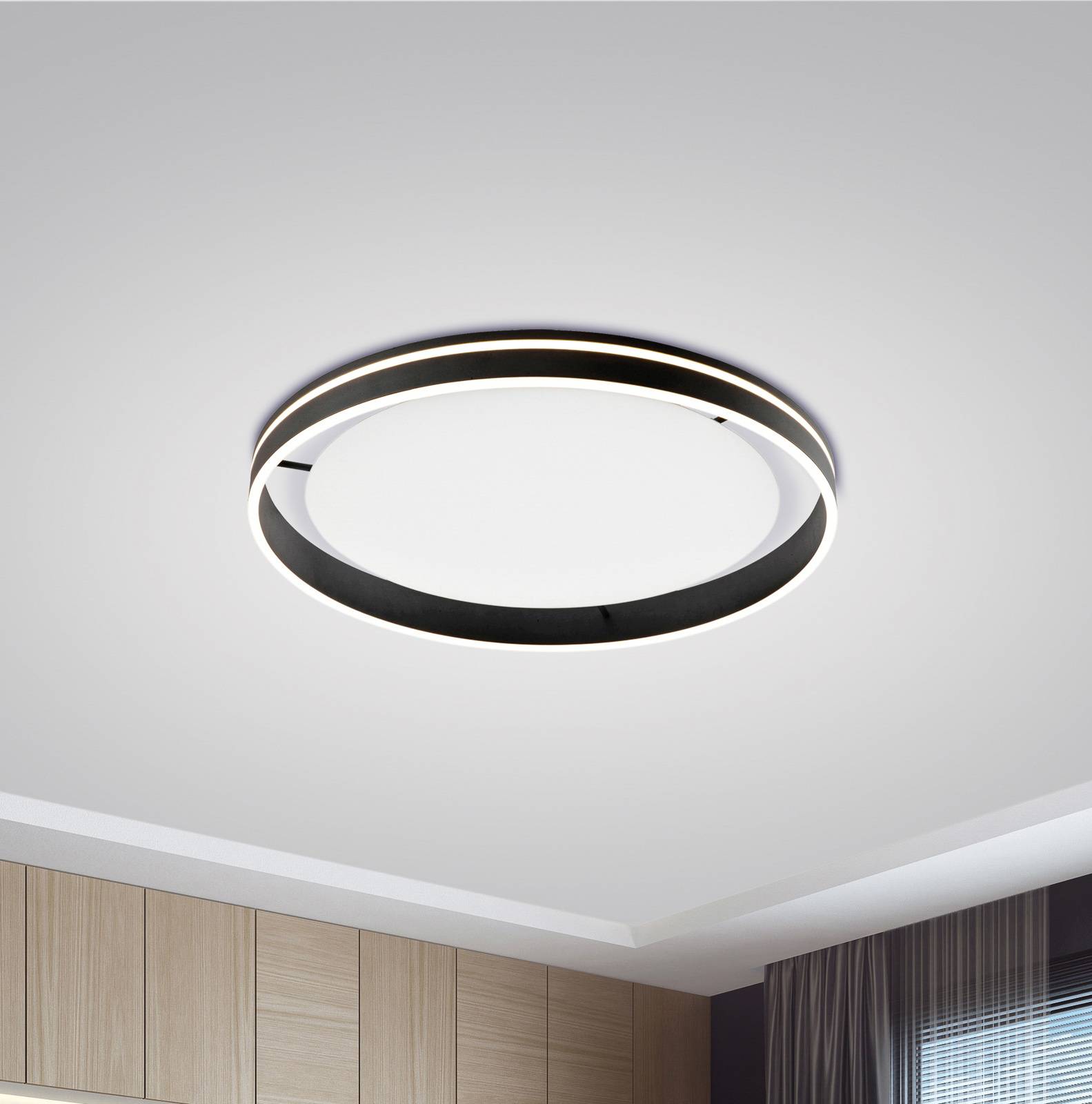 Q-Smart-Home Paul Neuhaus Q-VITO LED plafondlamp 79cm antraciet