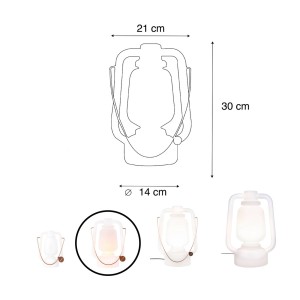 QAZQA Storm LED oplaadbare tafellamp, wit, USB, IP44, dimbaar