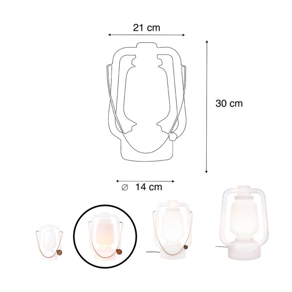 Qazqa storm led oplaadbare tafellamp