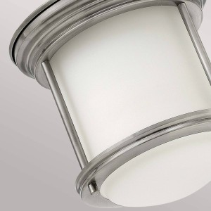 Quintiesse Hadrian Mini buiten plafondlamp, antiek nikkel/opaal wit