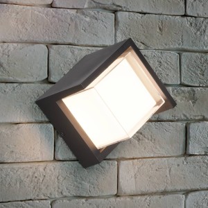 Reality Leuchten LED buitenwandlamp Puno, IP54, hoekig