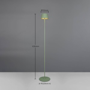 Reality Leuchten LED vloerlamp Suarez, groen, hoogte 123 cm, metaal