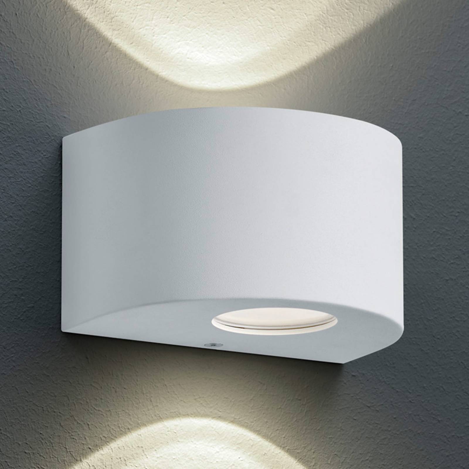 Reality Leuchten Ronde LED buitenwandlamp Rosario, wit