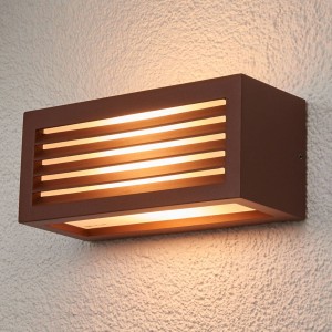 SLV Box L E27 buitenwandlamp, roestbruin