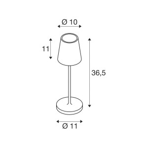 SLV LED oplaadbare lamp Vinolina Two, rood, aluminium, Ø 11 cm, IP65, CCT