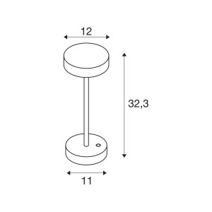 SLV LED oplaadbare lamp Vinolina, roest, CCT, aluminium, hoogte 32,3 cm