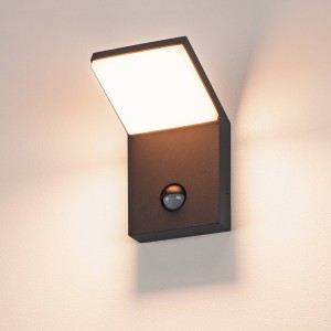 SLV Ordi LED wandlamp, antraciet, aluminium, breedte 10 cm, sensor