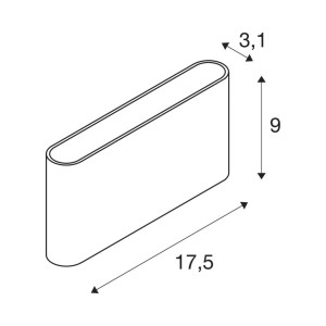 SLV Ovale buitenwandlamp Up/Down CCT 13,5cm wit